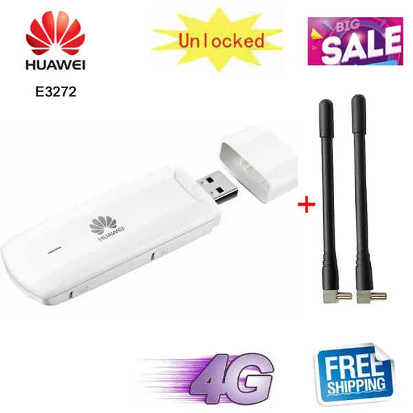Разблокированный LTE FDD 150 Мбит/с HUAWEI E3272 E3272S-153 4G LTE USB Модем Мобильный широкополосный ключ