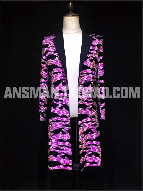 suits S-6XL! атмосферный бар, ночной клуб, мужские костюмы для выступлений, флуоресцентные розовые Яркие костюмы, Длинные костюмы пальто - Цвет: suits