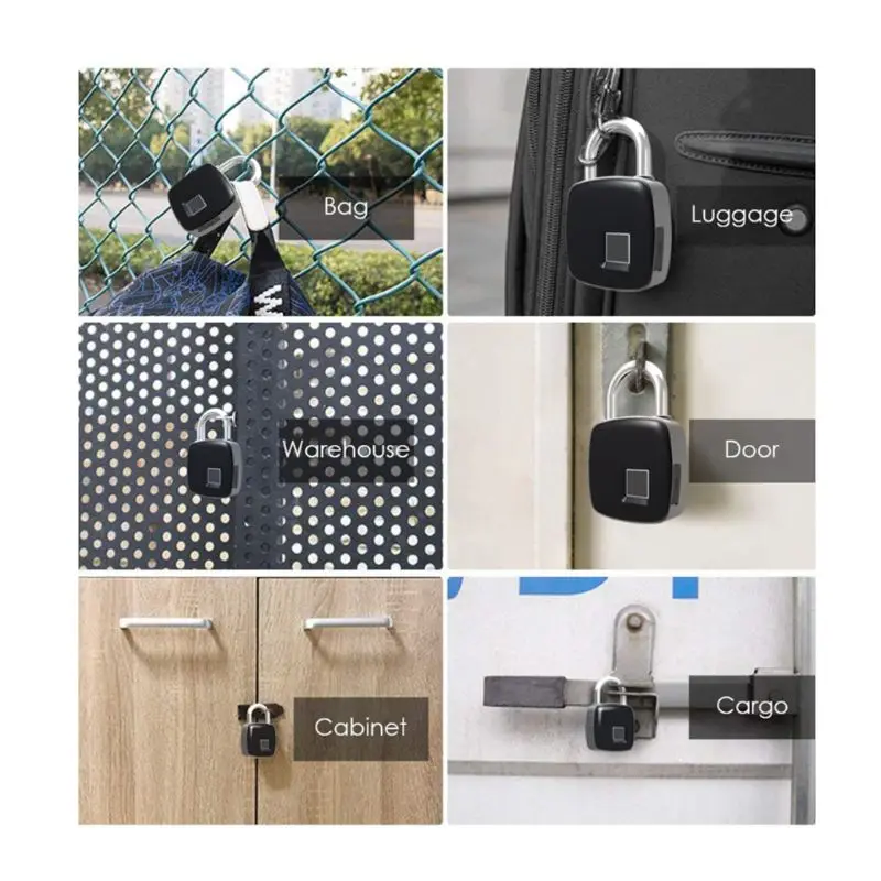 

Smart Fingerprint Padlock IP65 Waterproof Keyless Anti-theft Suitcase Door Lock