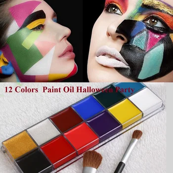 

Professional 12 Colors Face Paint Oil Painting Art Halloween Party Set dropship