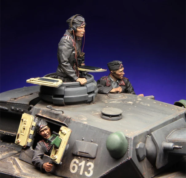 1/35 модельная фигурка из смолы комплект 138 немецкий танк Экипаж три фигурки в