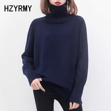 HZYRMY Autumn Winter New Women's Cashmere Sweater Loose Large size High Collar Wool knitted pullovers Solid Color Short Sweaters HZYRMY Autumn Winter New Women's Cashmere Sweater Loose Large size High Collar Wool knitted pullovers Solid Color Short Sweaters
