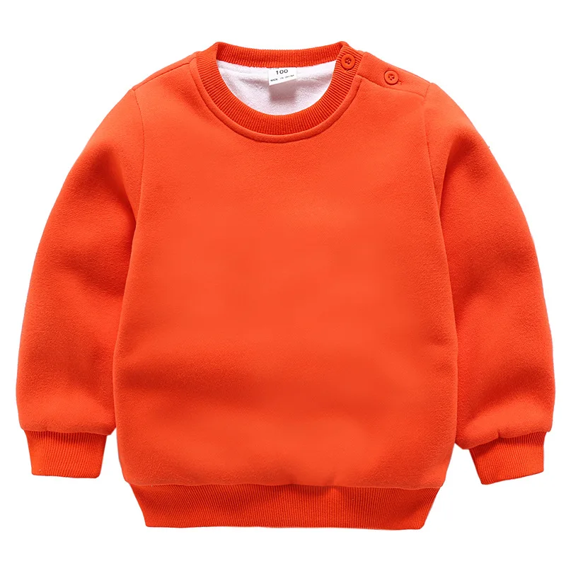 DE PEACH/зимние детские плотные бархатные толстовки для мальчиков и девочек; Осенняя теплая верхняя одежда; детский пуловер; пальто; детская одежда - Цвет: Оранжевый