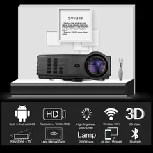 2018 NEW Sv-328 Projector Business Home Wireless With Screen Led Projector 10800p High Definition IT-Black