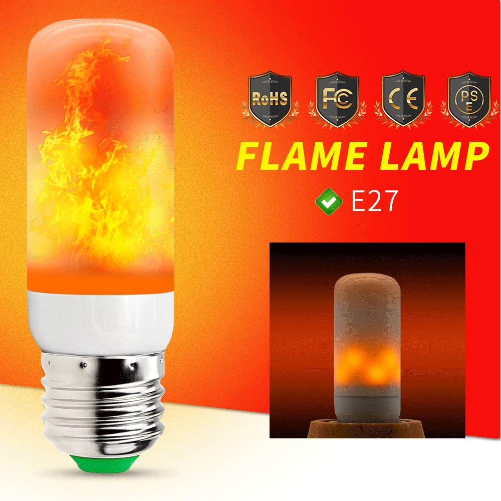 

3PCS LED Flame Effect Light Bulb E27 220V Led Flickering Emulation Candle Lamp Led 3W Novelty Fairy Lights Decoration Home Party