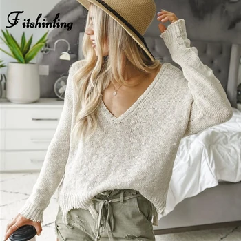 

Fitshinling Irregular V Neck Autumn Sweater Female Hollow Out Thin White Pullovers Women Sweaters Knitted Jumper Pull Femme Sale