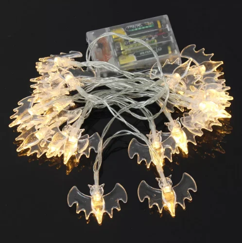 

Battery Operated 2M 20LEDs Warm White Purple Bat Fairy String Lights for Halloween Garden Window