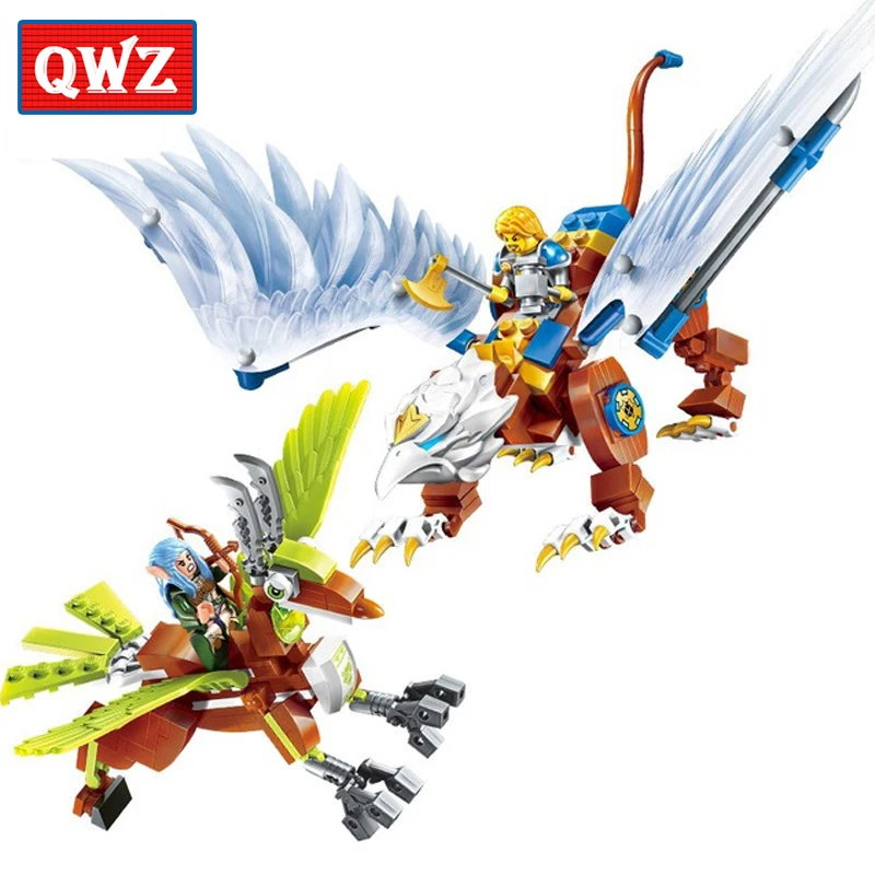 

QWZ Enlighten Building Block War of Glory Castle Knights Elfin Range 3 Figures 112pcs Educational Bricks Toy Boy Gift