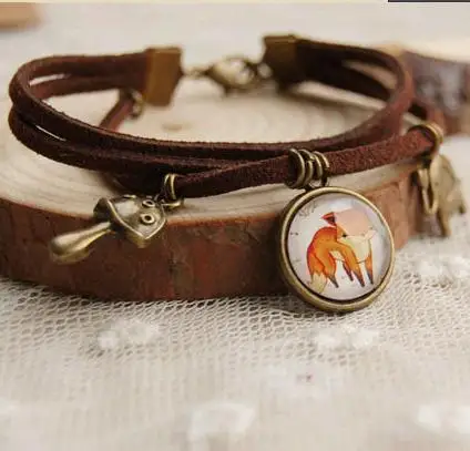 

Fox Bracelet rope Bronze bohemian 2017 fashion vintage Jewelry charm Bracelets for Women and men