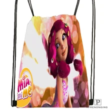 Пользовательские Мия и мультфильм Me Drawstring сумка-рюкзак милый рюкзак детский Ранец(черный назад) 31x40 см#180531-01-49