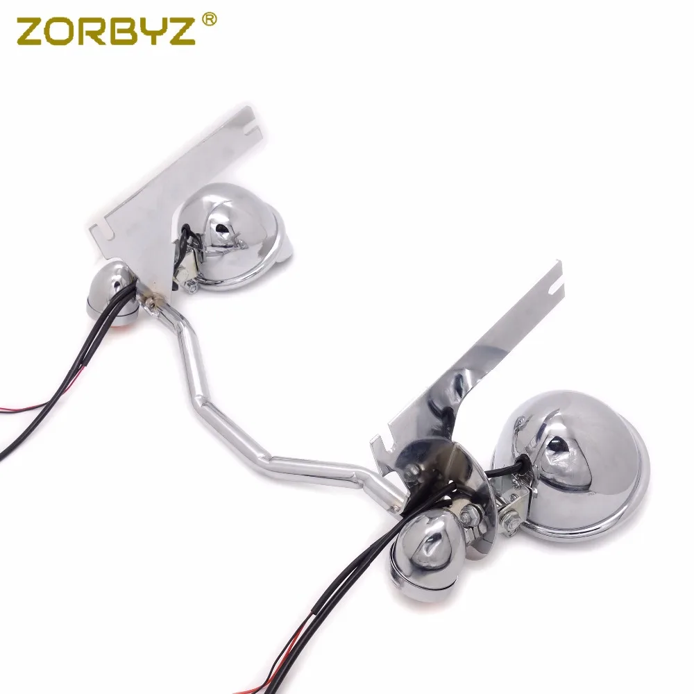 ZORBYZ Chrome спереди Spotlight прохождения лампа крепление указатель поворота бар, пригодный для Harley Touring Road King 1994-2012