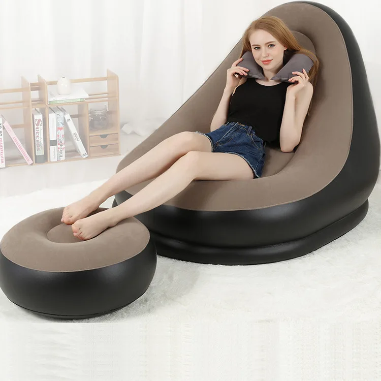 Inflatable Sofa One Seat with Inflator Pump Set Inflatable Chair Living Room Outdoor Garden Furniture Home Studio Gift