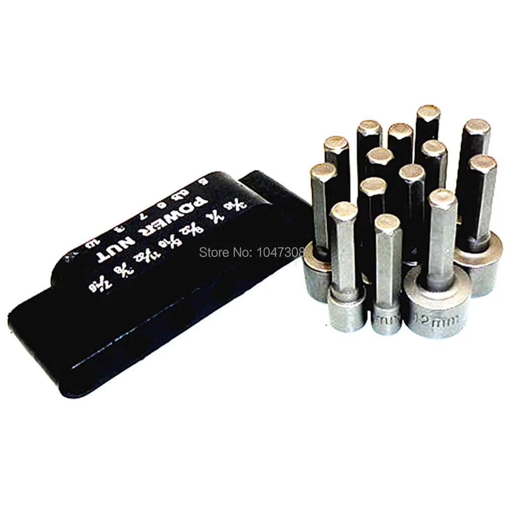 

14pcs Power Nut Driver Bit Sae Metric Socket Wrench Power Screwdriver Drill Bit for Power Drills Cordless Drivers Screwdrivers