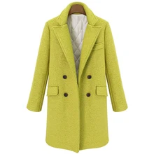 ZADORIN, женские шерстяные пальто, одноцветное, с длинным рукавом, двубортное, с отворотом, толстое, теплое, шерстяное пальто, для девушек, зимнее пальто, одежда, верхняя одежда