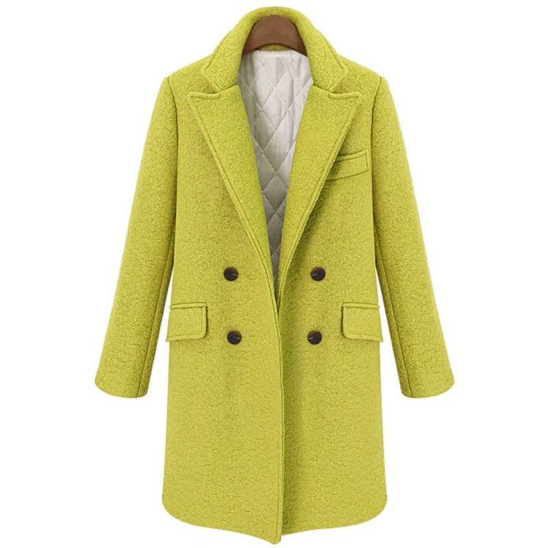 

ZADORIN Women Woolen Coats Solid Long Sleeve Double Breasted Lapel Thick Warm Wool Coat Ladies Winter Overcoat Clothes Outerwear