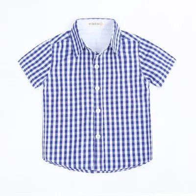 Новая рубашка для мальчиков рубашка в клетку с короткими рукавами синего, зеленого, синего и красного цвета для мальчиков Chemise Garcon De Marque рубашки для мальчиков 6BBL127