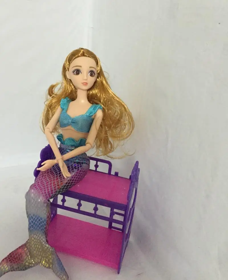Детский игровой домик игрушки Аксессуары для куклы ручной работы кукольная пластиковая двухъярусная кровать для кукол Kali кукольный домик Barbie
