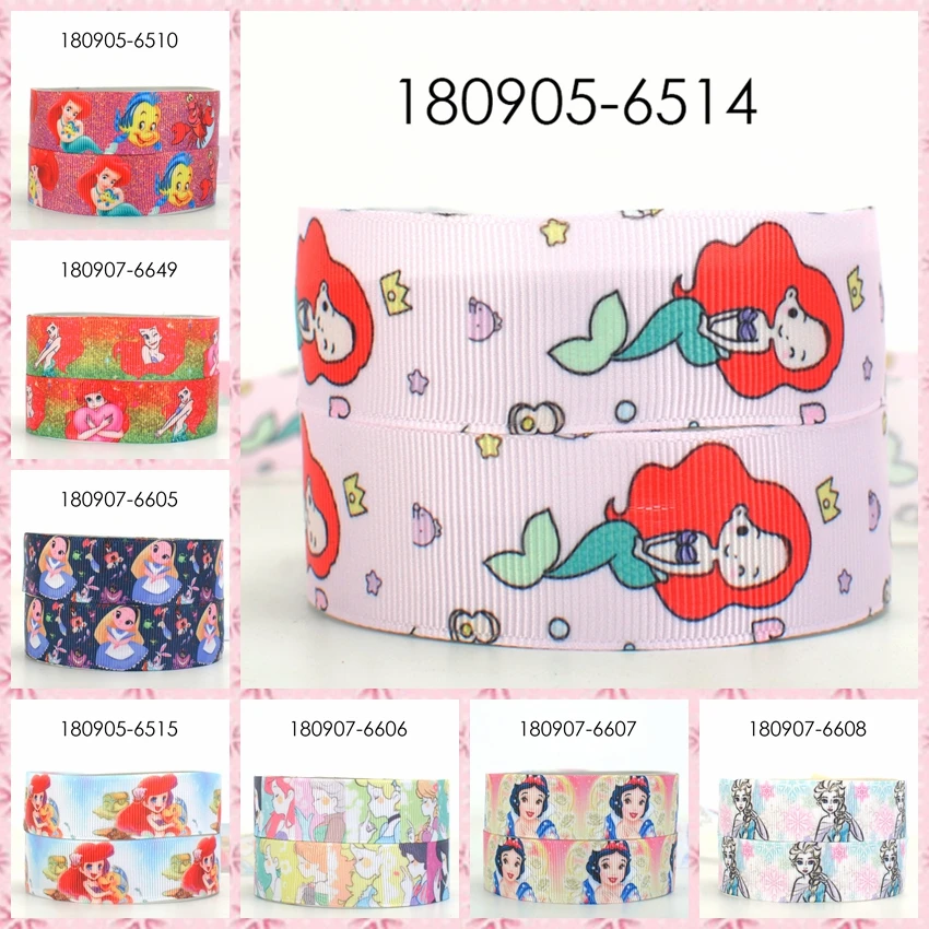 

10yards -different sizes -beautiful princess printed Grosgrain cartoon ribbon