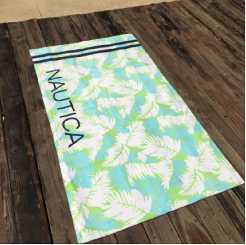 Новинка, пляжное полотенце с изображением лодки омаров, с цветочным принтом, большой размер, плотное, хлопок, пляжное полотенце, 170X90 см, T270 - Цвет: maple leaf
