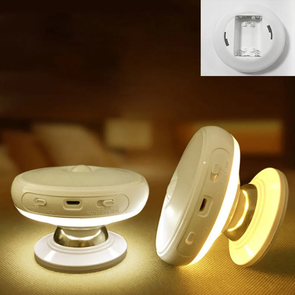 

Motion Sensor 360 Degree Rotatable Stairs Indoor LED Bulb Security Round Night Light Toilet Home Decor Wall Lamp Kitchen