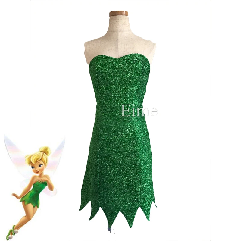 

Movie Tinker Bell Cosplay Costume Princess Tinkerbell Dress Adult Green Fairy Cosplay Dress Halloween Carnival Vestidos