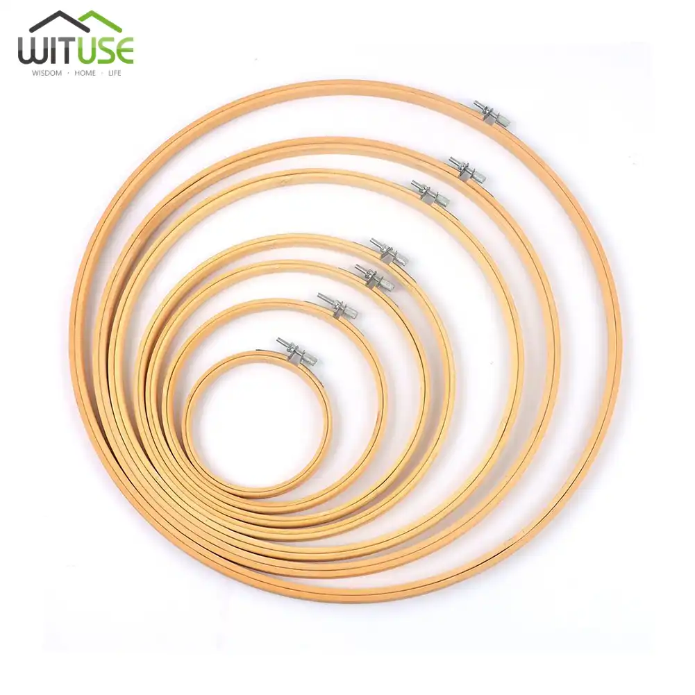 10 40cm Embroidery Hoops Frame Set Bamboo Wooden Embroidery Hoop Rings