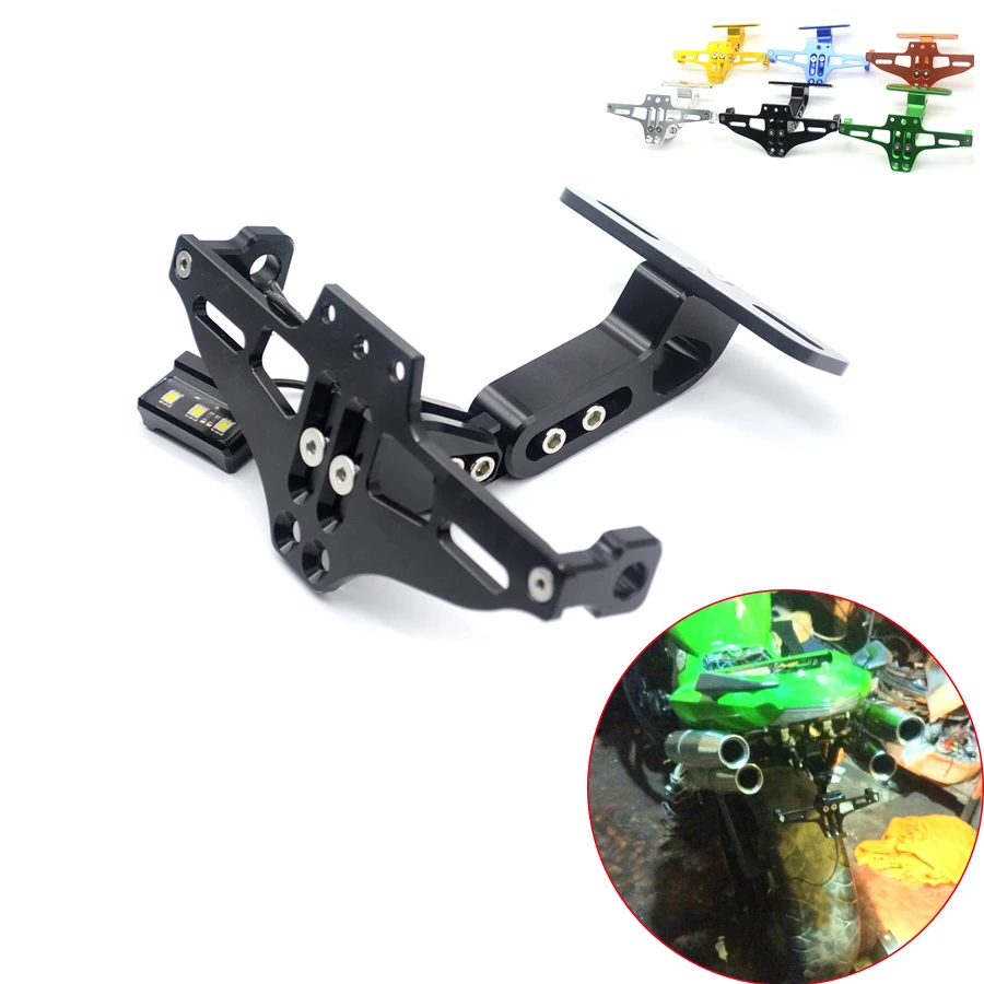 

Motorcycle Fender Eliminator Registration Plate Bracket License Plate Holder LED Light For Kawasaki ZX6R ZX10R Z125 Z1000SX Z750