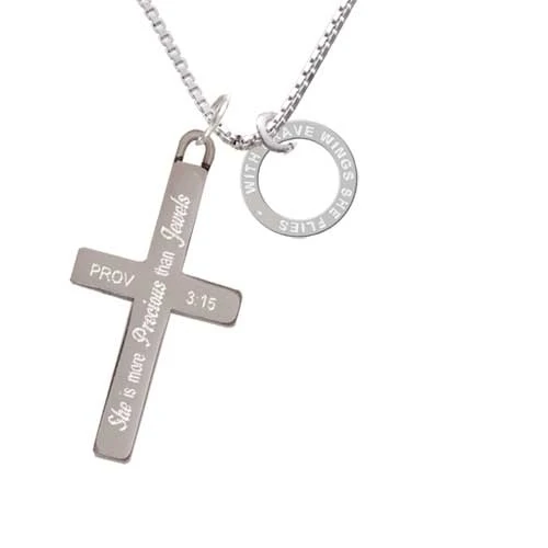 With Brave Wings Eternity Ring - She is More Precious - Cross Necklace (1)
