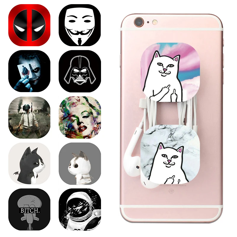 

New Square Mobile Phone Holder Marvel Cartoon Cute Cat Phone Ring Expanding Stand and Grip Finger Support