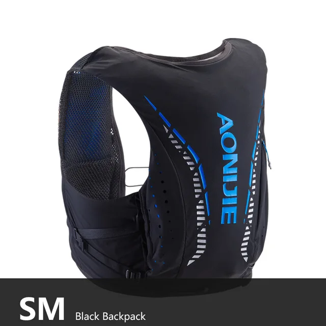 Bkack SM AONIJIE 10L походный рюкзак для кемпинга, жилет, Профессиональный марафон, бег, Велоспорт, кожаный рюкзак, гидратация - Цвет: Bkack SM