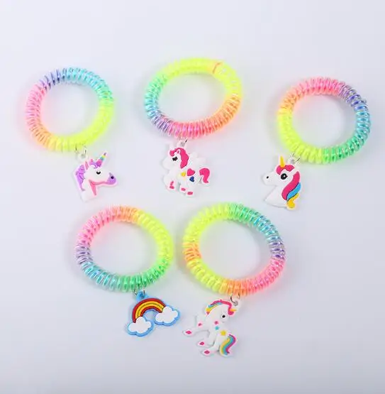 

New 20 pcs unicorn mix charms Wristband PVC Filled In Color Bracelet Creative Creative Phone Wristband Gifts Y-156