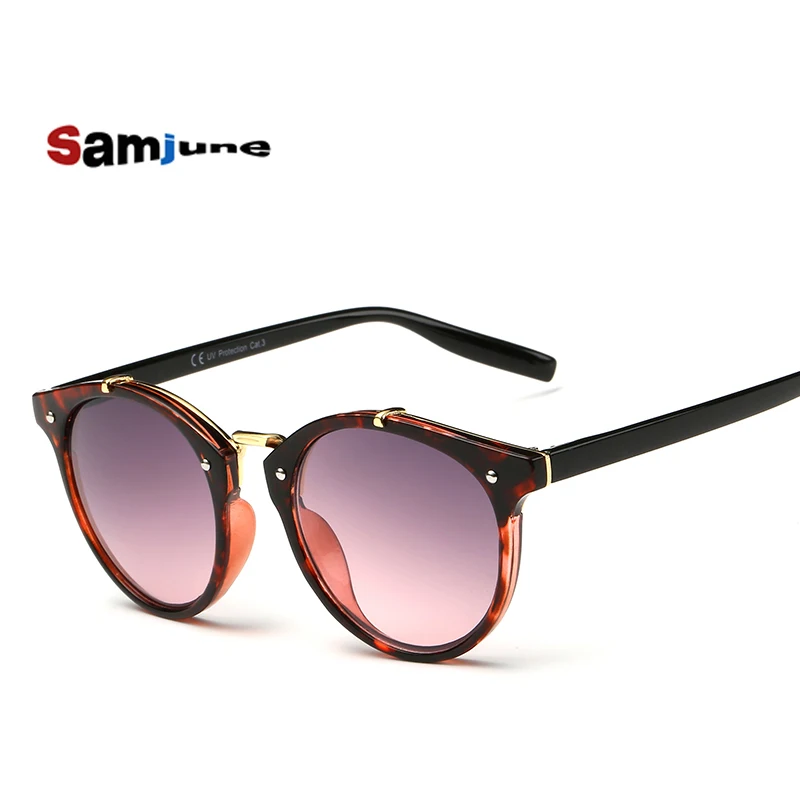 Лето 2016 Винтаж Круглые Солнцезащитные очки Для женщин модные дизайнерские очки градиент женские ретро солнцезащитные очки бренд точка Для
