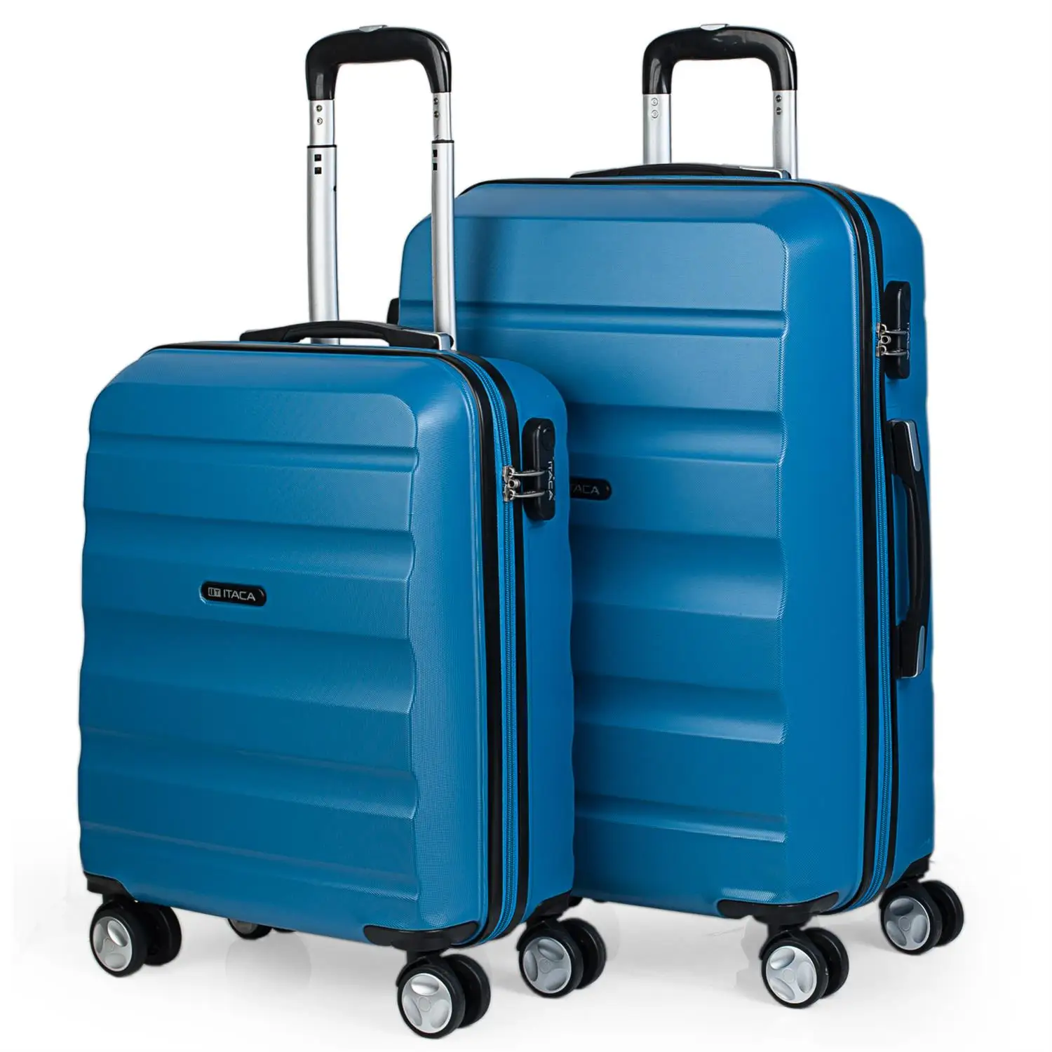 Itaca Elba модельный комплект 2 чемоданы тележка для путешествий жесткая 55/61 см ABS Ручка Регулируемая, 2 ручки и замок кабина низкая Cos - Цвет: Синий