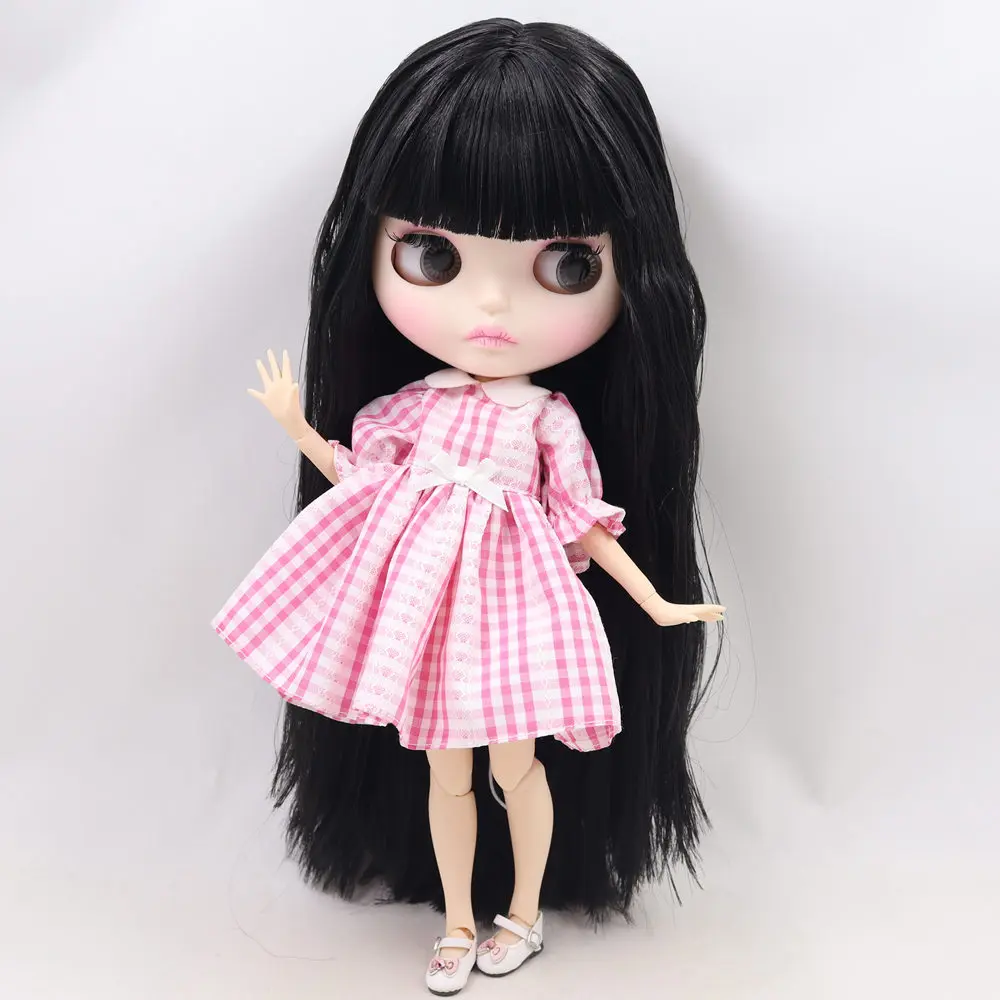 ICY DBS Blyth Doll For Series No.BL9601 Black hair Carved lips Matte face Joint body 1/6 bjd 2