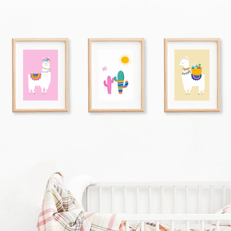 Llama Print Nursery Wall Decor