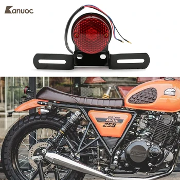 

Motorcycle Brake Tail Light License Plate Lamp Cafe Racer Style Stop Tail Lights for Harley Honda Yamaha Suzuki Kawasaki