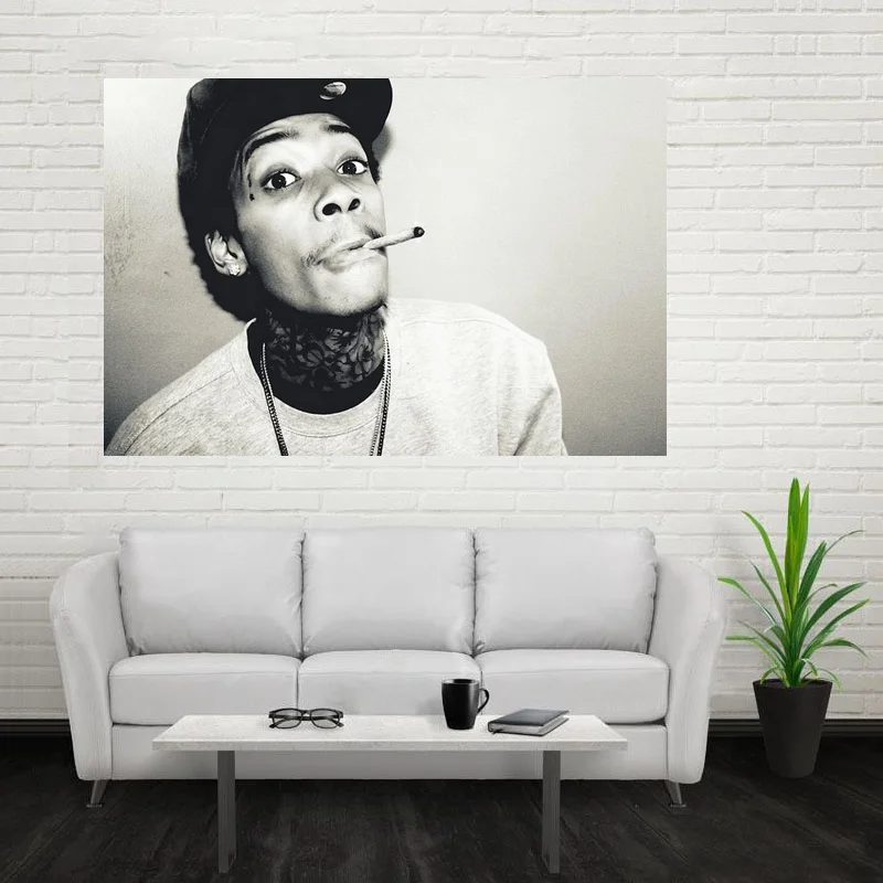 

Wiz Khalifa Hip Hop Music Art Wall Art Silk Posters and Prints Pictures for Living Room Decor