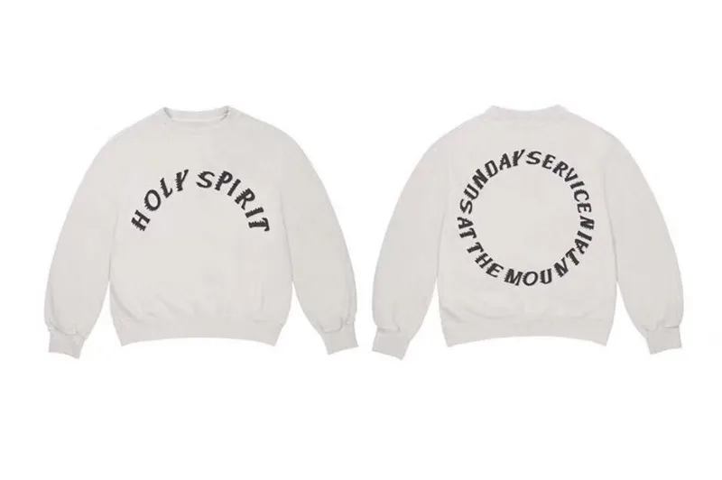 Толстовки Kanye West 19SS служба по воскресеньям свитшоты Holy Spirit CPFM пуловер с круглым