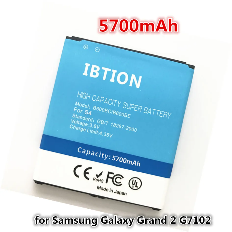 

5700mAh new extended replacement high capacity BATTERY for Samsung Galaxy Grand 2 G7102/G7106 i9295 i9505 EB-B220Afree shipping