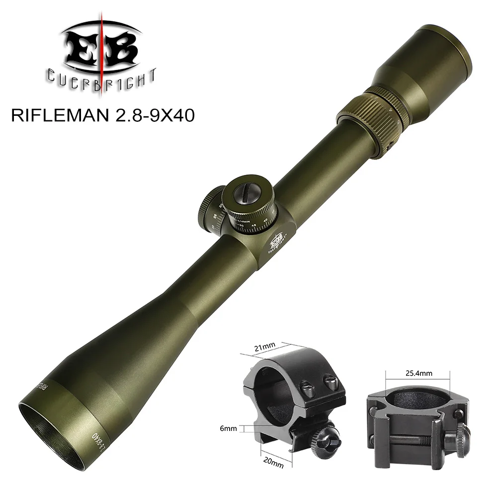 EB RIFLEMAN 2,8-9X40 FFP охотничий прицел первое фокусное плоское стекло травленая сетка тактические оптические прицелы башенки Блокировка сброса - Цвет: Picatinny Low