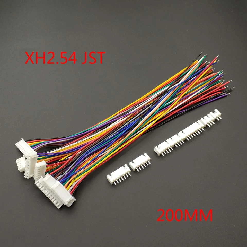 10 шт. Штекерный соединитель XH 2 54 JST длина 20 см 26AWG 2/3/4/5/6/7/8/9/10/11/12P + 54|xh 2.54|cable 20cmconnector