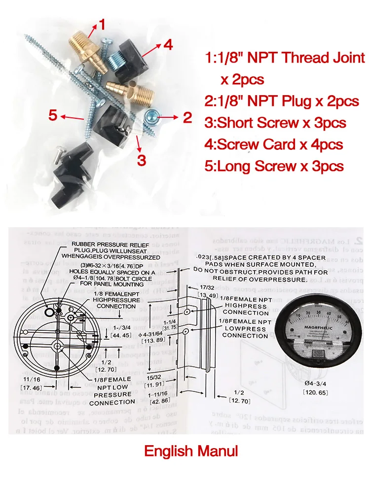 TE2000 Micro Differential Pressure Gauge High Precision Air Differentialvacuum Manometer Micro Measuring Range 0-60PA~0-30KPA