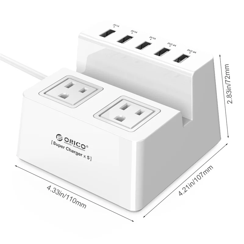Смарт розетка ORICO Power Strip для зарядки настольного зарядного устройства с 2