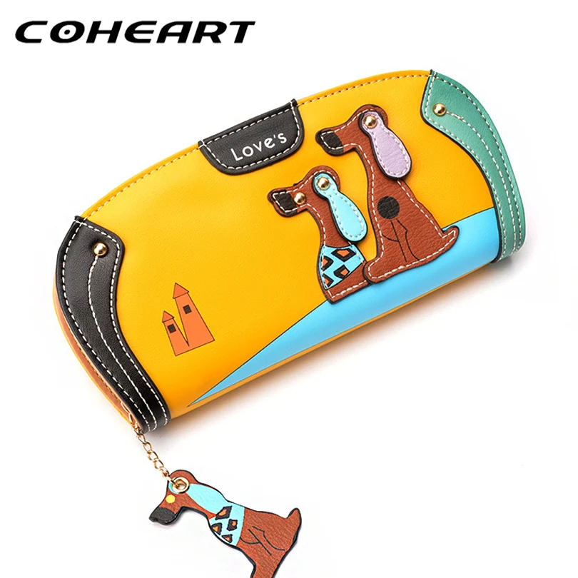 Женский кошелек COHEART милый с рисунком щенка Длинный для банковских карт карман