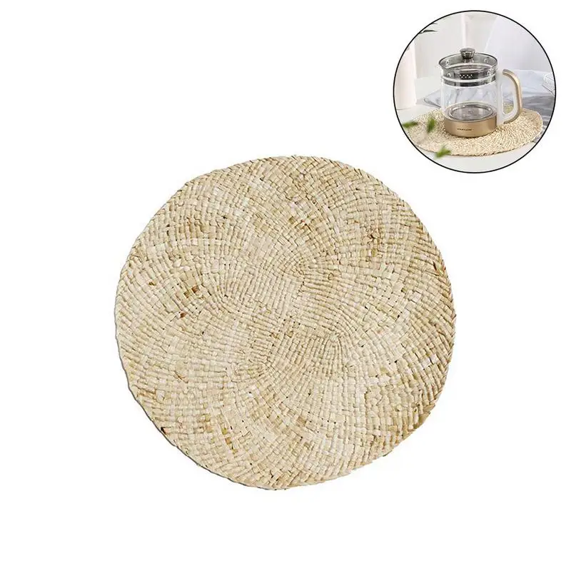 الذرة القش مضفر طاولة طعام الحصير اضافية سميكة الوقايات حصيرة الطبيعي اليدوية المنسوجة مفرش طاولة العزل Resuable سادة