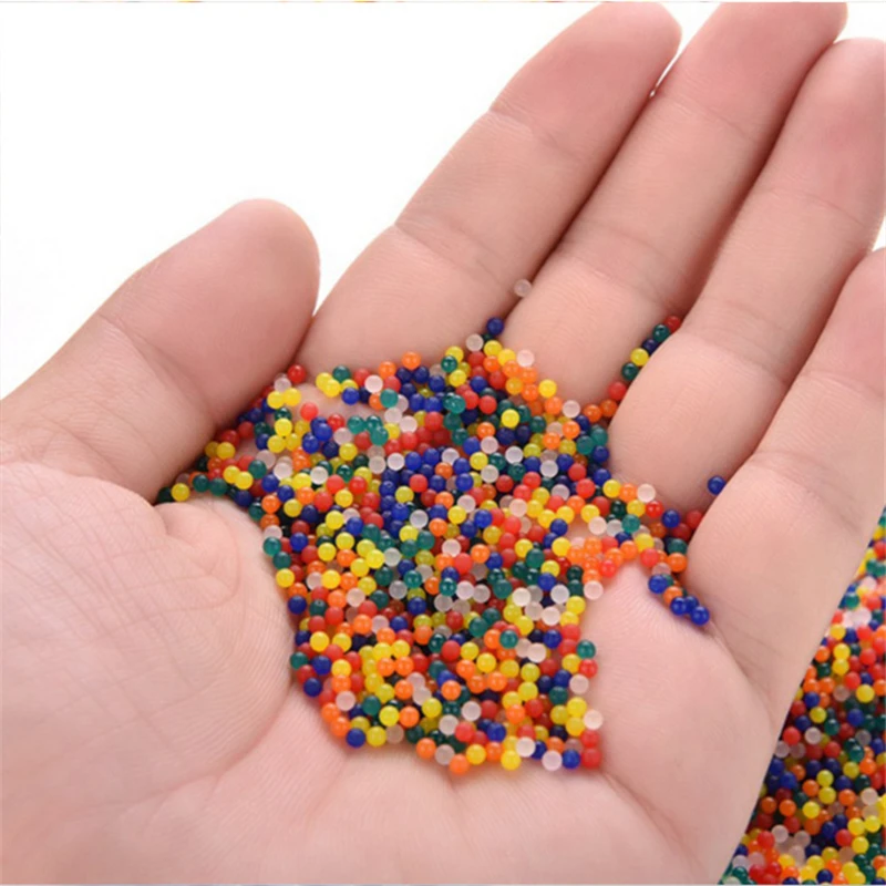 10000pcs/packet Colored Soft Crystal Water Paintball Gun Bullet Grow Water Beads Grow Balls salt Gun Toys for kids