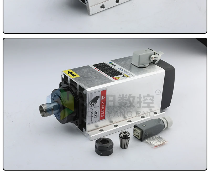 HYCNC квадратный 3.5kw с воздушным охлаждением Гравировка машины шпинделя со вспышкой фланец ER20 Деревообработка Гравировка машины аксессуары