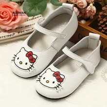 Koovan Enfants Appartements 2017 Cuir Véritable Enfants Shoes De Chaussures Coréen de Fille Kitty Chats Princesse Première Couche De Cuir De Danse Shoes