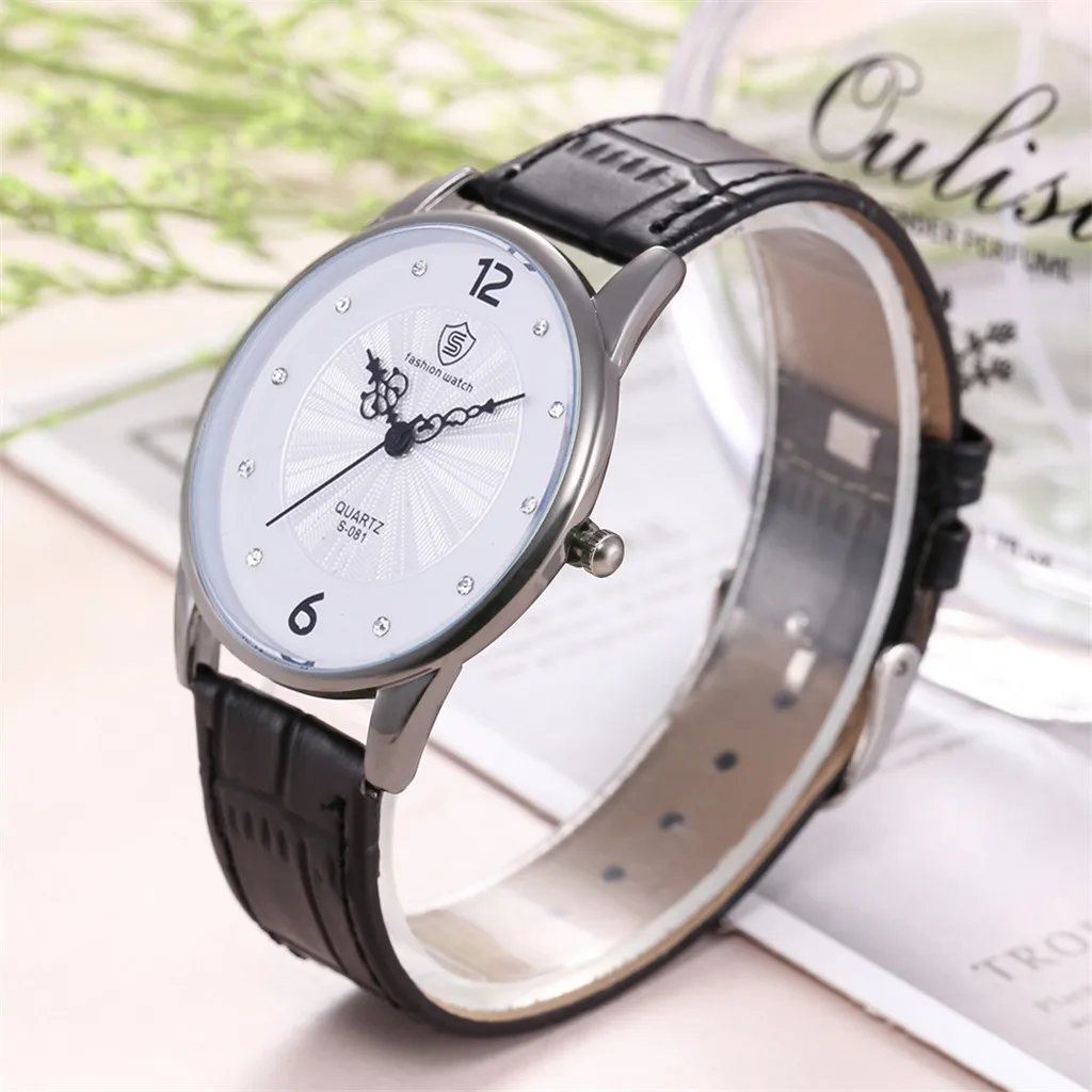 Роскошные для мужчин большой циферблат модные часы для мужчин черные wo часы кожа Повседневное наручные часы, горячая Распродажа C501
