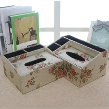 Multifunctional PU leather pen holder mobile phone remote control storage box tissue box coffee table desk decoration storagebox